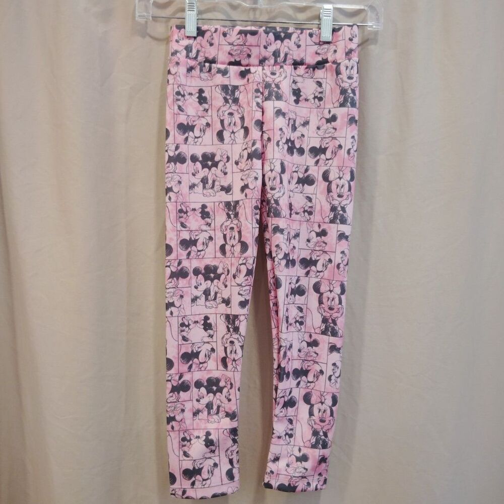 Disney Junior Minnie Mouse Pink Sketch Print Leggings | Girls Size 6 |